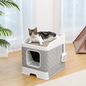 Andra kattförsörjningar Big Size Cat Lull med Scratch Board Pet Supplies Innesluten låda Style Cat Toalettpanna med Top Nest Scoop 230715