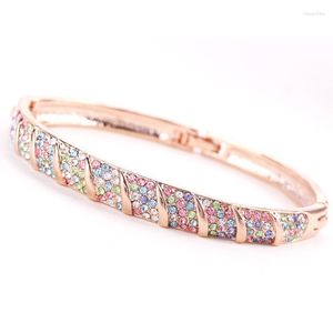 Bangle BN-00095 Designer Bangles For Women Luxury Bulk Items Wholesale Rose Gold Plated Jewelry Fashion Women's Rhinestone Bracelet