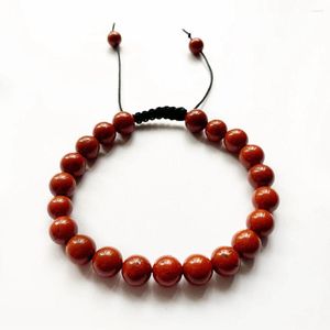 Strand Bhuann 8mm Red Stone Natural Crystal Beads Bracets Reiki Chakra Energy Healing Woman Man手作りの宝石