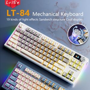 Клавички Leise LT84 84-ключ 19-й эффект освещения механическая клавиатура-проводная механическая игровая клавиатура типа C 230715