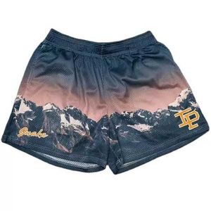 Ee Trendy Shorts Fitness Sports Pants Mesh Breathable Quarters Beach Pants Basketball Pants