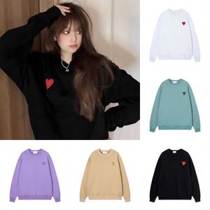 Male and female designer long sleeved sweater High quality embroidery Red heart and letter A combination Amis Paris pullover Couple sisters Sweatshirt z4