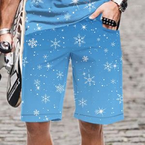 Men's Shorts Cool Winter Snowflake Pattern Loose Swimsuit Men/Women Beach Funny Oversized Swimming 2023 Elastic Waist Quick Dry