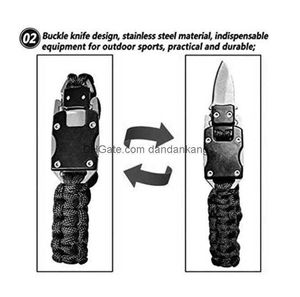 Tattico Militare Emergenza Paracord EDC Braccialetto Multifunzione Campeggio Campo Sopravvivenza Tattiche di Fuga Cinturino da polso escursionismo braccialetti da campeggio