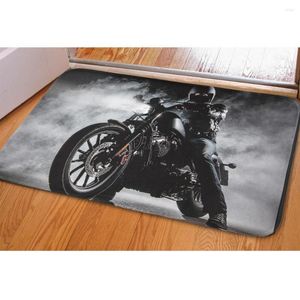 Tapetes tapete para casa legal motocicletas e motociclistas lavável antiderrapante tapete de cozinha entrada de casa tapetes de banheiro personalizados