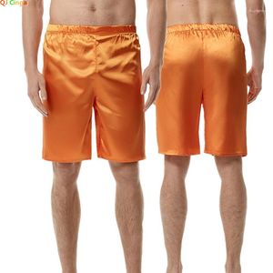 Herr shorts sommar mode casual elastisk midja orange rött vita guld pyjamasbyxor