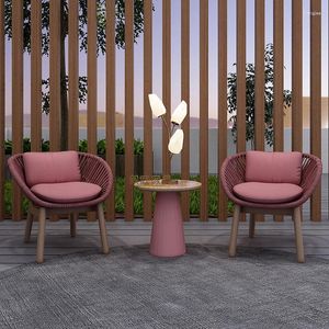 Camp Furniture Rope-braided Chair Outdoor Balcony Villa Courtyard Rattan Sofa Coffee Table