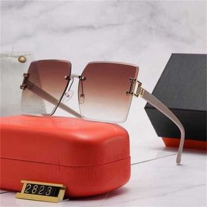 Occhiali da sole 2023 Designer new Women's New Family Emma Fashion Box Large Frame Frameless LiveKajia Nuovo