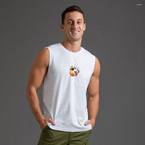 Regatas Masculinas NO07 Colete Masculino Bonito para Cachorros Roupas íntimas de algodão sem mangas Camisetas de baixo lisas com decote em O Musculação