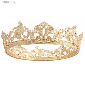 Barok vintage królewski król królowa tiara metalowa korona nakrywa główna l230704