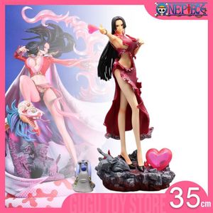 Anime Manga 35 cm One Piece Boa Hancock Anime Figure Sexy Action PVC Figurine con luci a LED Statua Undressable Hentai 18 Modello Giocattoli Regalo L230717