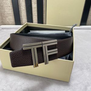 Luxurys Designers Tom Belt New Men Clothings Accessories Belts Big Buckle Fashion Women High Quality 3A+ Genuine Leather Width 3.8CM Waistbands With Box And Dustbags
