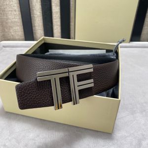 مصممي Luxurys Tom Belt Men Men Clothes Billts Big Buckle Fashion Women عالية الجودة 3A+ عرض جلدي أصلي 3.8 سم مع صندوق وأكياس الغبار