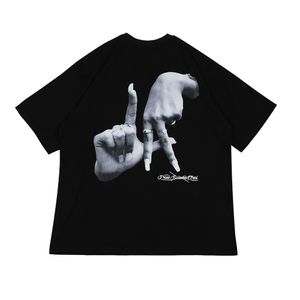 Y2K Cross Top-Qualität Finger T-Shirts Hände Herren Druck weiß schwarze Sommer-T-Shirts für Männer und Frauen Kurzarm Streetwear Casual Tees Crew Neck T-Shirt 230715