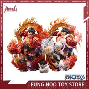 Аниме манга 23 см. Одностирация фигуры Luffy Figure Gk Sun God Luffy Nika Anime фигуры Wano Country Monkey D Luffy статуя статуя модель кукла L230717