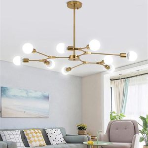 Chandeliers PAMNNY 3/6/9 Heads E27 Modern Chandelier Rotatable LED Tree Branch Ceiling Pendant Lamps For Bedroom Kitchen Living Dining Decor