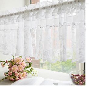 Curtain Lace Half Curtains Korean Style Rod Pocket Short For Kitchen Cabinet Door Cafe Living Room Sheer Window Voile