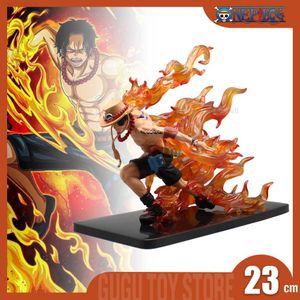 Anime Manga 23cm One Piece Figurine Portgas D Ace Anime Figure Fire Fist Action Figures Model Pvc Statue Doll Collection Decoration Toy Gift L230717