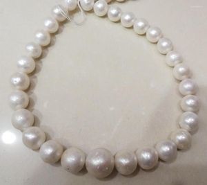 Chains Women Jewelry 12x15mm White Pearl Huge Beads Handmade Necklace Real Natural Freshwater Gift 42cm 17''