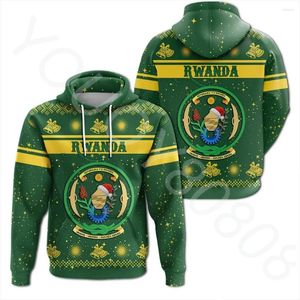 Erkek Hoodies 2023 Sonbahar Kış Ruanda Hoodie Noel Kazak Afrikalı Giyim Erkek Zip Retro Harajuku Spor Giyim