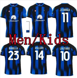 Lukaku J.Correa Soccer Jerseys 22/23/24 Final Barella Vidal Lautaro Inters Dzeko Eriksen Lautaro Milans Football koszulki 2023 2024