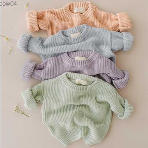 Baby Sweaters Autumn Winter Kids Boys Girls Long Sleeve Pure Color Knit Sweater Baby Kids Boys Girls Pullover Sweaters Clothes