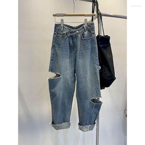 Dżinsy damskie duże proste kobiety y2k swobodne luźne spodnie streetwesr dżinsowe ubrania vintage workowate spodnie gotyckie