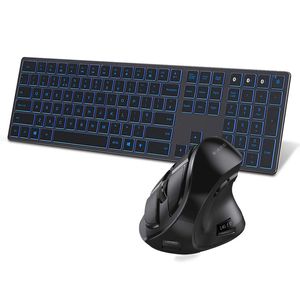 Keyboard Mouse Combos SeenDa Backlit Bluetooth Keyboard and Mouse Multi-Device Slim Rechargeable Keyboard and Mouse Combo for Laptop Tablet PC 230715