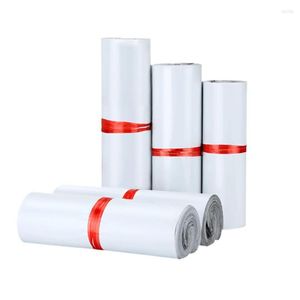 Storage Bags 100Pcs/set White Courier Bag Self Adhesive Seal Packing Pouch Waterproof Durable Express Envelope Mail 17 30cm