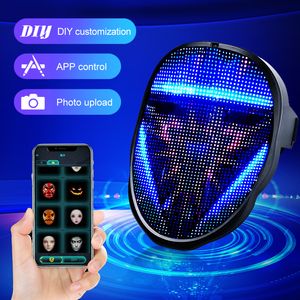 Other Event Party Supplies Led Cosplay Mask with Programmable Lighted Face Transforming Rechargeable App Controlled Prop Hallowee Bluetooth 230717