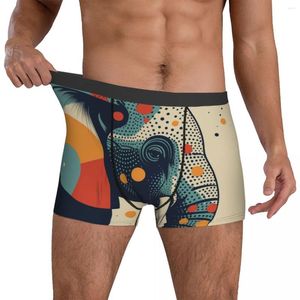 Cueca Elefante Cueca Retrô Multicolorida Bolsa Trenky Cueca Boxer Estampada Clássica Masculina Tamanho Grande 2XL