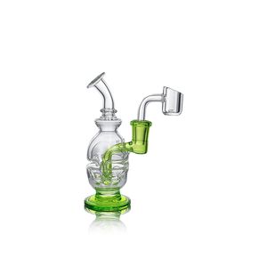 WaxMaid 5.27inch Fiskarna Mini Clear Green Hookah Glass Bowl Water Pipe With Glass Bong Högkvalitativ Borosilikat Glass Us Warehouse Retail Order Gratis frakt