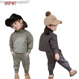 Kleidungssets Mode Kinder Dickes Set Winter Baby Mädchen Jungen Warmer Mantel + Hosen Set Kinder Grau Casual Set 0-5 Jahre Jungen Herbstkleidung Z230717