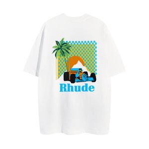 Rhude T Shirts Summer Designers MensRH for Mens Tops Letter Polos Shirt Embroidery Womens Tshirts衣類半袖大きなTシャツ48