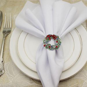 Decorative Flowers Napkin Christmas Ring Garland Decoration Creative Party Storage Silver Home Decor Wreath Centerpiece