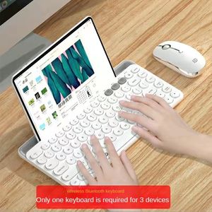 Keyboards Fude K931t Dual-Mode Wireless Bluetooth Keyboard Card Slot Connection Android Mobile Tablet Desktop Computer Dual Bluetooth 230715