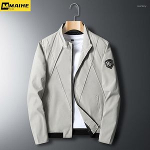 Herrjackor M-5xl plus size jacka baseball krage blixtlås stativ cardigan kappa modekläder svart företag smala