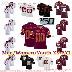 2023 Maglia da calcio personalizzata S-6XL NCAA Virginia Tech Hokies 86 Nick Gallo 45 TyJuan Garbutt 1 Chamarri Conner 92 William Ross 4 Dax Hollifield 2 Jadan Blue 80 Smith