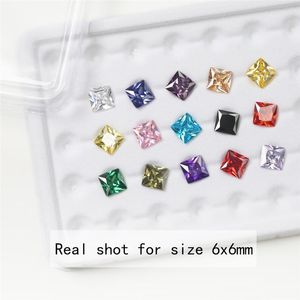 WAISTCOAT 1 pcs per colore totale 15 pezzi a forma quadra a forma di zirconia cubica miscela di pietra di zirconia 15 colori cz gemma sintetica per la produzione di gioielli
