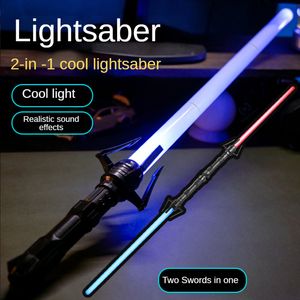 LED Light Sticks Lightsaber 80cm RGB Laser Sword Toys Saber 7 Colors Change Kids Telescopic Force FX FOC Blaster Jedi Boys Gift 230617