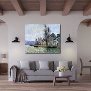 The Bend of The Seine at Lavacourt Winter Claude Monet Painting Handmade Oil Reproduction Landscape Canvas Art High Quality