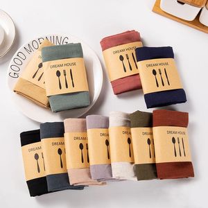 Table Napkin 1Piece 19.5 Inch Linen Fabric Cloth Home Wedding Party Kitchen Cup Dishes Napkins Decorative 50x50cm
