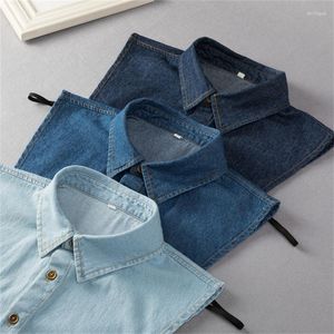 Yay Ties denim çıkarılabilir yakalar l xl xxl Erkek kadınlar sahte bluz mavi klasik kot gömlewear büyük tüm eşleşen yetişkin unisex