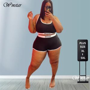 Women's Plus Size Pants Two Piece Plus Size Sets Women Clothing Wholesale Sexy Shorts Fashion Vest Short Leggings Casual Jogging Suits Drop 230715