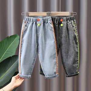 Bebek kızlar için bahar giysileri Elastik bel denim pantolon 1 2 3 4 5 6 yıl bebekler doğum günü kıyafetleri kot pantolon pantolon