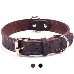 Hundhalsar Leases Leather Pet Tag Collar Leash Lead For Small Medium Large Dogs Pitbull Bulldog Pugs Beagle levererar 230617