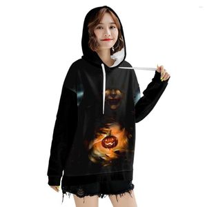 Kvinnors hoodies överdimensionerade casual kvinnor Halloween Lantern Ghost Pumpkin Face Costume Kvinnliga långa ärmar Toppar Pullover Sweatshirt Girls