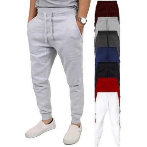 Men's Sweatpants Joggers Winter Pants Trousers Pocket Drawstring Elastic Waist Solid Color Warm Full Length Daily Casual Plus velvet Loose Fit