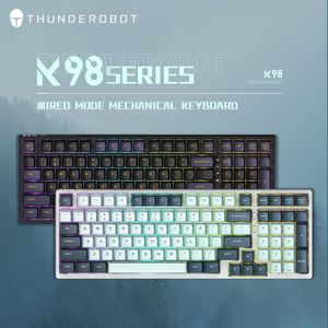 Tangentbord K98 Mekaniskt tangentbord ThunderObot 98 Keys RGB Swappable Red Switch Wired Keyboards för PC Laptop Win/Mac 230715