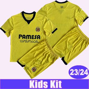 2023 24 Villarreal CHUKWUEZE PAU Kids Kit Soccer Jerseys GERARD FOYTH YEREMY A.PEDRAZA Home Children's Suit Football Shirt Short Sleeve Uniforms